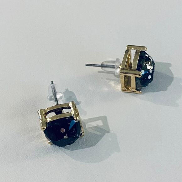 Black & Silver Glitter Stud Earrings NEW - Picture 2 of 2
